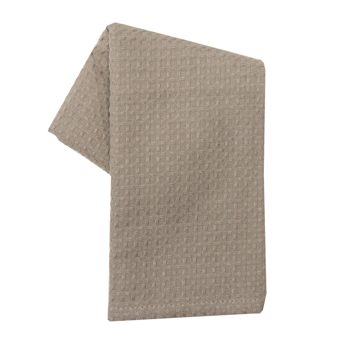 Contemporary Home Living Set of 4 Solid Stone Brown Waffle Terry Dish Towel,  26