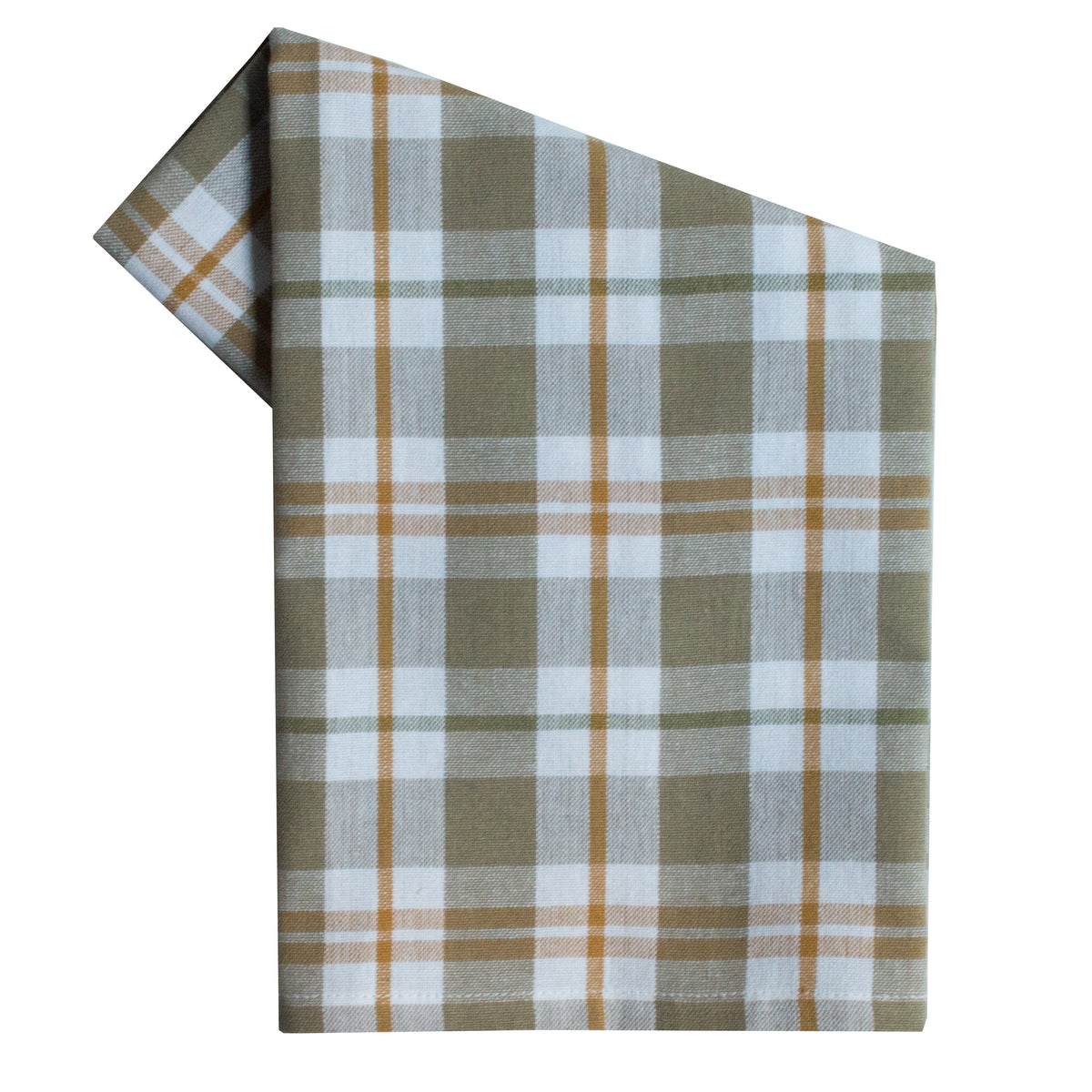 Tea Towel - Dunroven House Plaid Taupe, Pumpkin, Sage