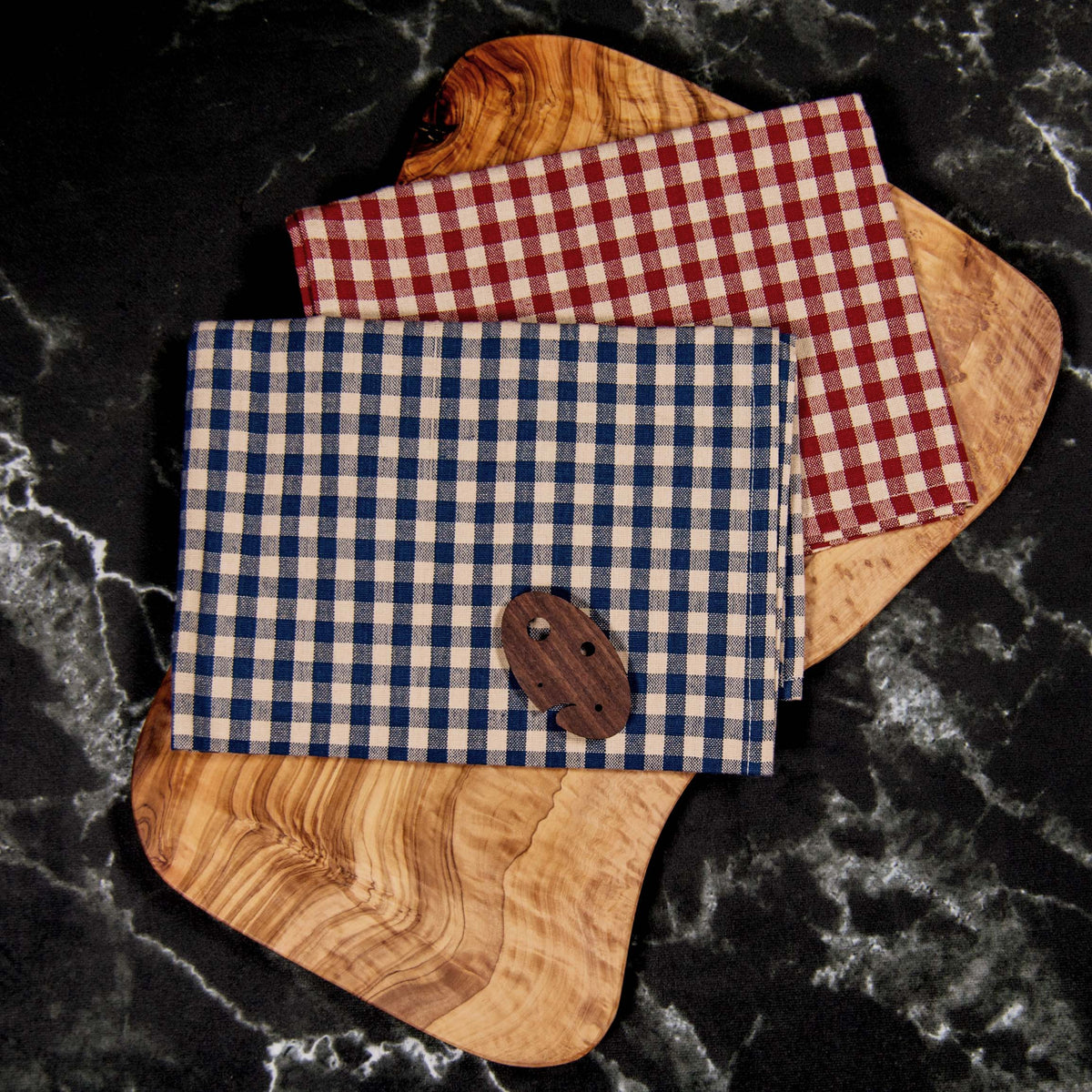 Tea Towel - Dunroven House Black Buffalo Check Series Black/Orange