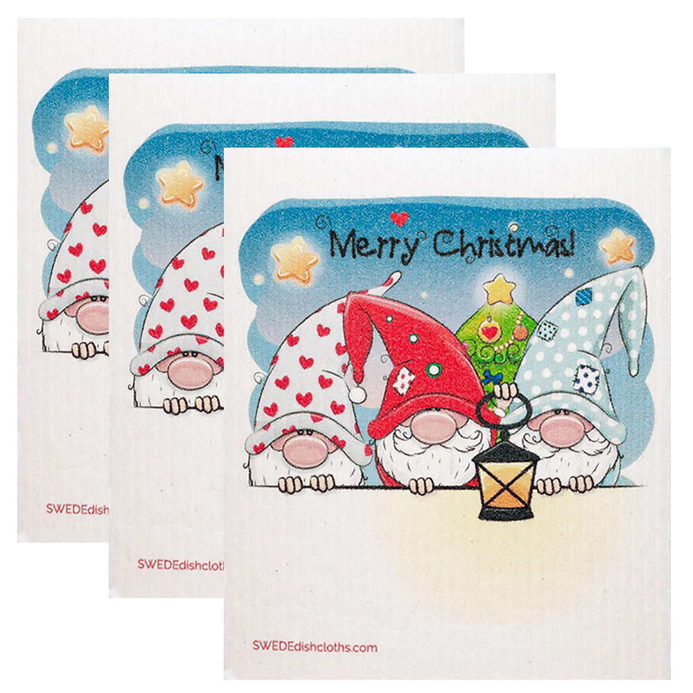 Christmas Gnome Swedish Dish Cloth – Set of 3