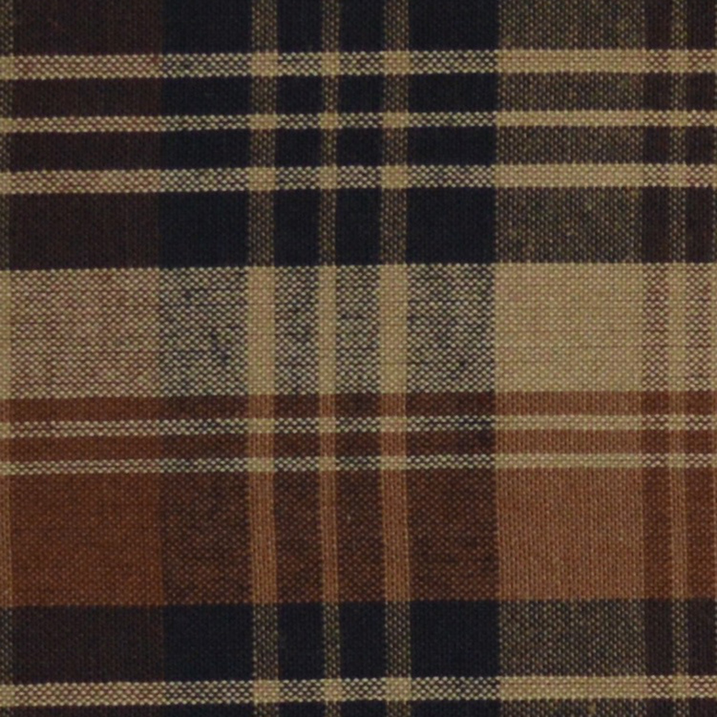 Walnut Brown Cotton Homespun Plaid Fabric by JCS - Sold by The Yard