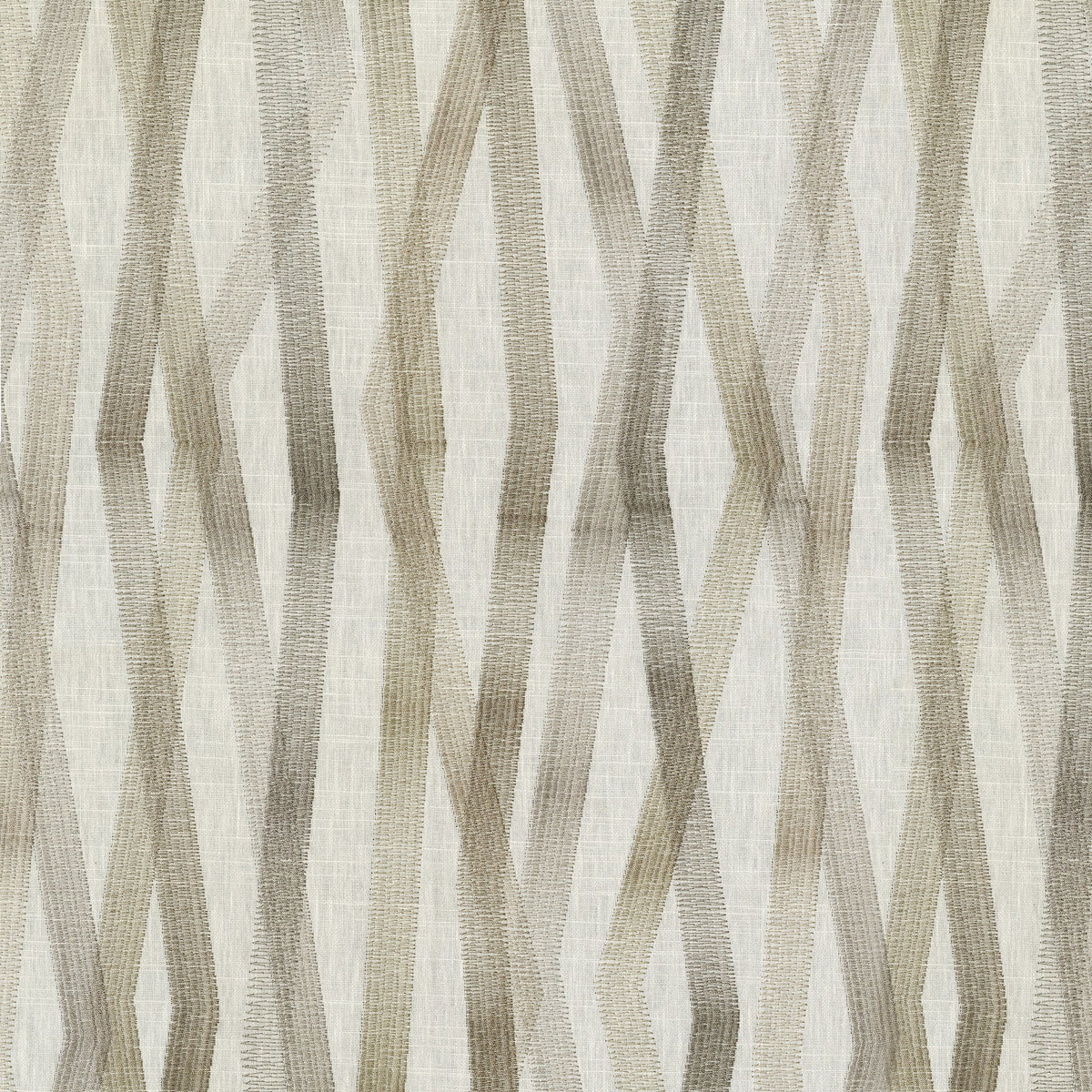 Novogratz Zig Zag Embroidery - Flax 180223 Fabric Swatch